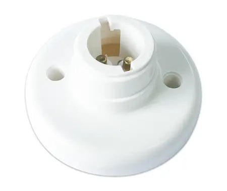 White B22 Base Mount Lamp Holder