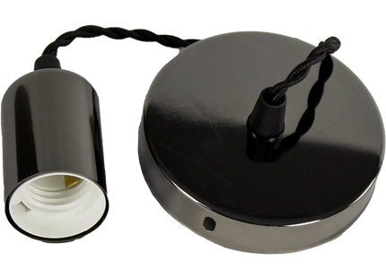 Flat Black Pendant Lamp Holder
