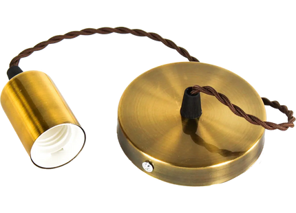 Flat Gold Copper Pendant Lamp Holder