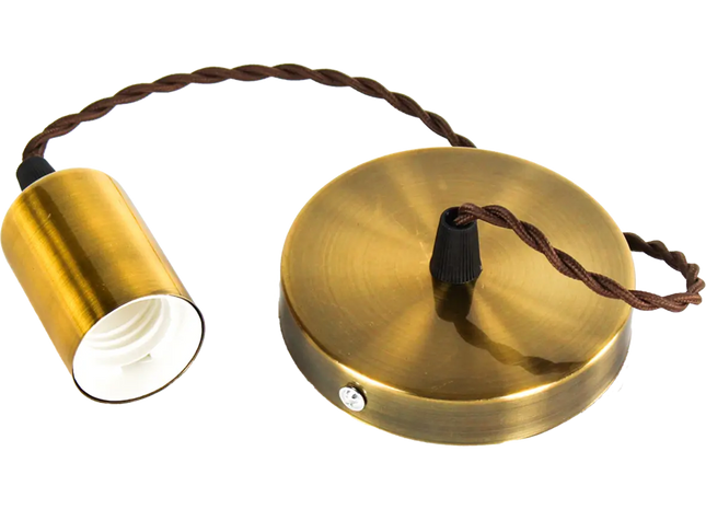Flat Gold Copper Pendant Lamp Holder