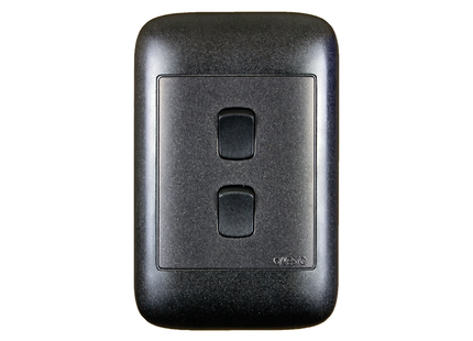 4X2 2 Lever 1 Way Black Switch