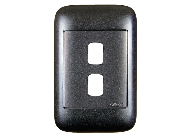4X2 2 Lever Black Yoke and Surround