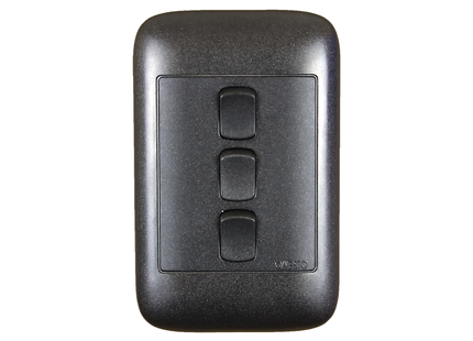 4X2 3 Lever 1 Way Black Switch