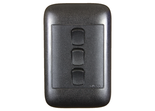 4X2 3 Lever 1 Way Black Switch