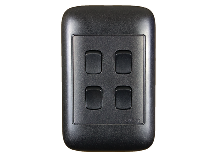 4X2 4 Lever 1 Way Black Switch
