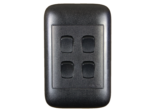 4X2 4 Lever 1 Way Black Switch