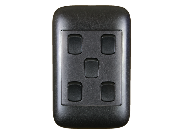 4X2 5 Lever 1 Way Black Switch