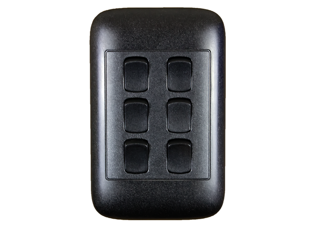 4X2 6 Lever 1 Way Black Switch