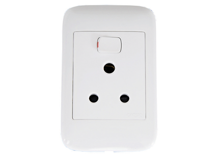 4X2 Single Switched Socket - Vertical
