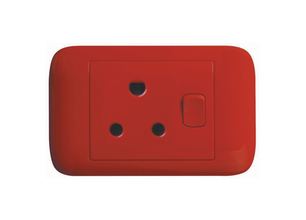 4X2 Red Dedicated Switched Socket