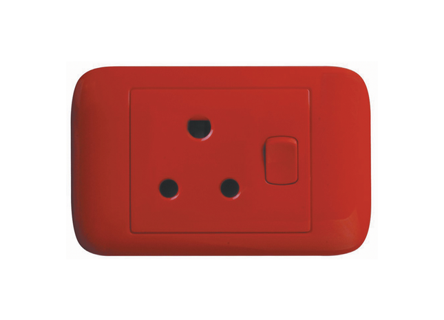 4X2 Red Dedicated Switched Socket