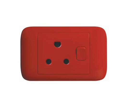 4X2 Red Dedicated Switched Socket