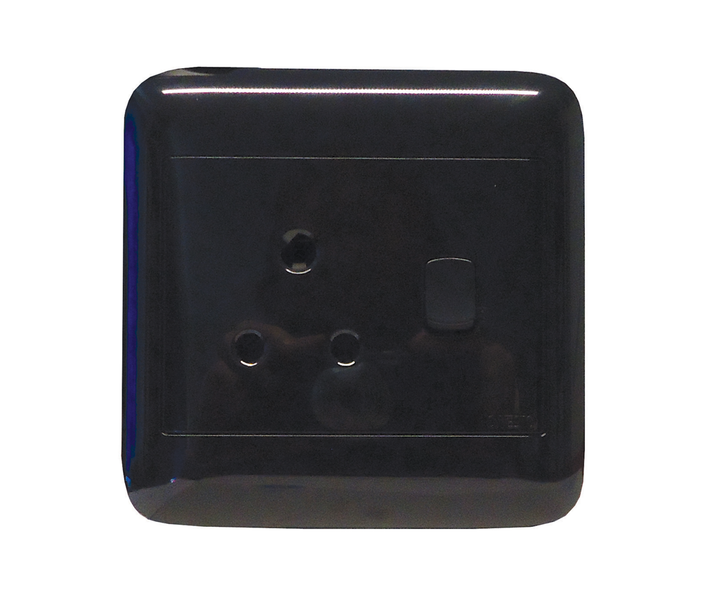 4X4 Black Dedicated Single Switch Socket