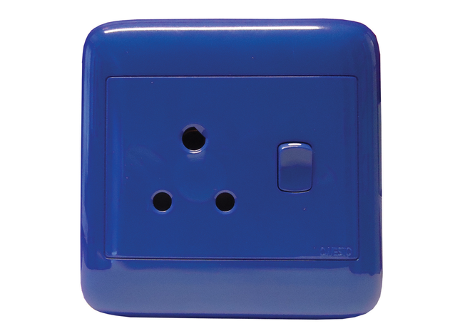 4X4 Blue Dedicated Single Switch Socket