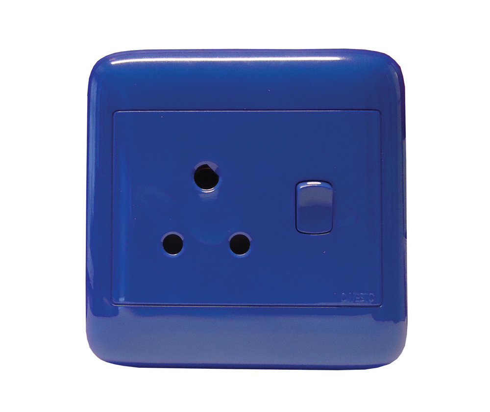 4X4 Blue Dedicated Single Switch Socket