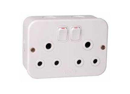 16A Double Steel Industrial Socket
