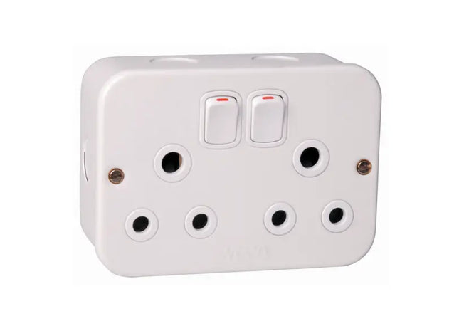16A Double Steel Industrial Socket