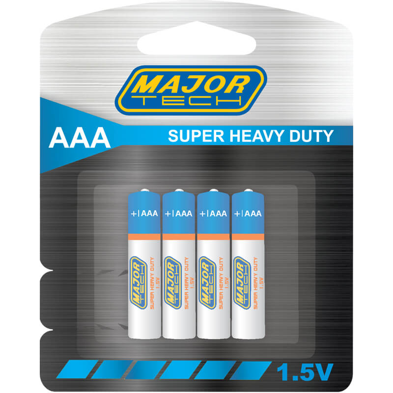 Major-Tech AAA Super Heavy Duty Batteries - 4 pack