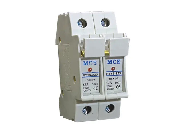 2 Pole Din Mount + LED Indicator Fuse Holder