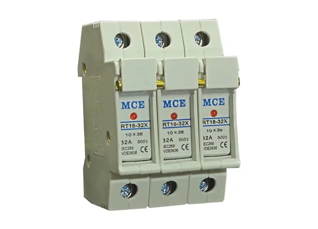 3 Pole Din Mount + LED Indicator Fuse Holder