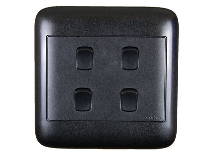 4X4 4 Lever 1 Way Black Switch