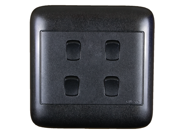 4X4 4 Lever 1 Way Black Switch