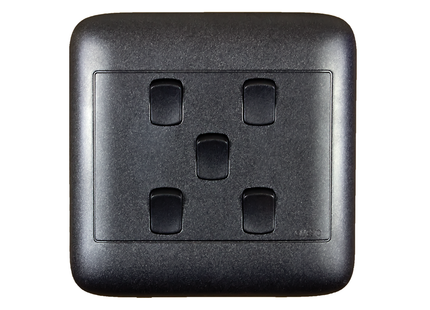 4X4 5 Lever 1 Way Black Switch