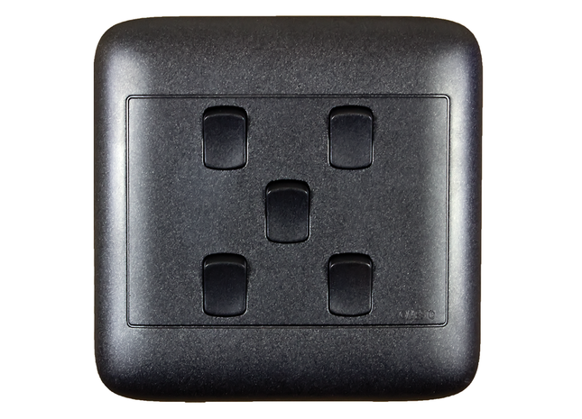 4X4 5 Lever 1 Way Black Switch
