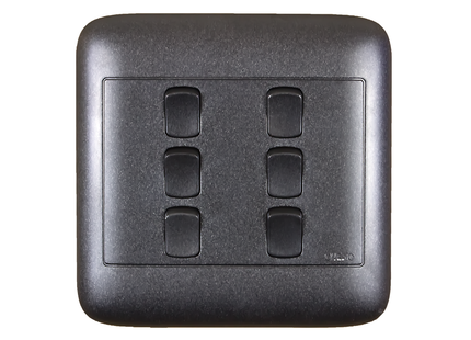4X4 6 Lever 1 Way Black Switch