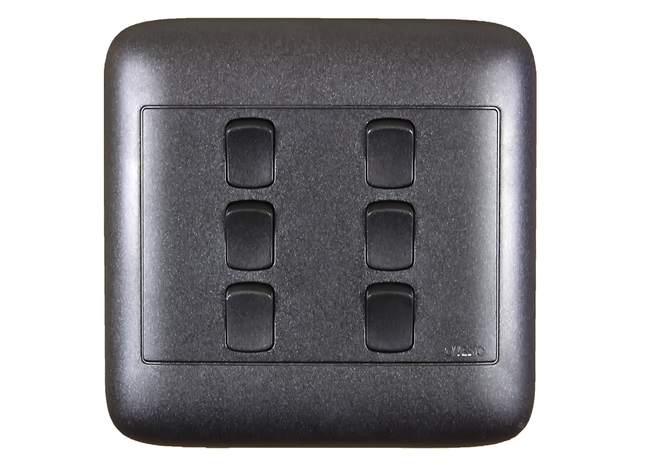 4X4 6 Lever 1 Way Black Switch