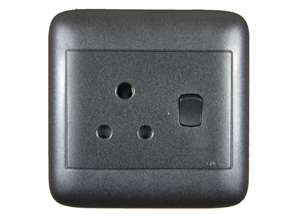 4X4 Single Black Switch Socket