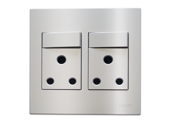4 x 4 16A Double Switched Socket Outlet - Monoblock