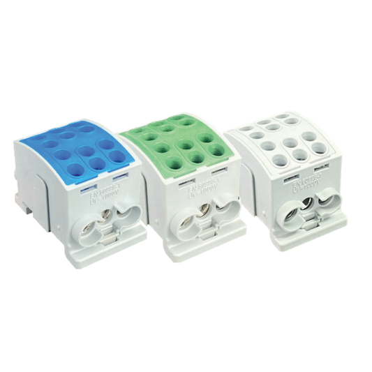 215A 25mm 3 Way Din Rail Terminal Block