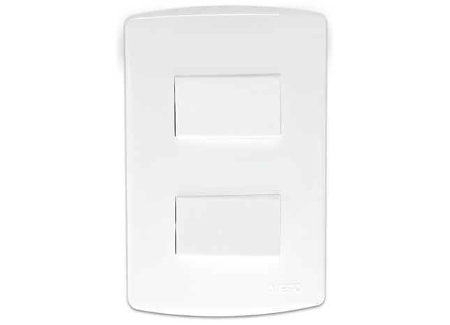 4X2 2 Lever 1 Way Switch White