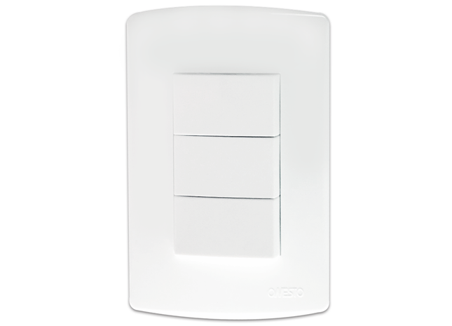 4X2 3 Lever 1 Way Switch White