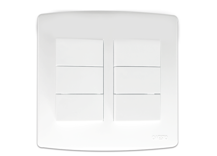 4X4 6 Lever 1 Way Switch White