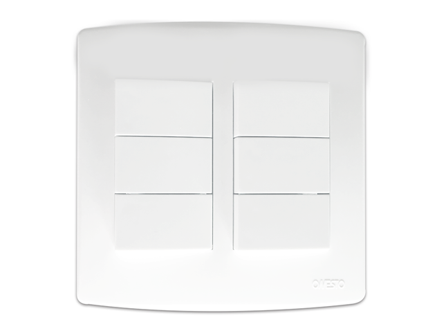 4X4 6 Lever 1 Way Switch White