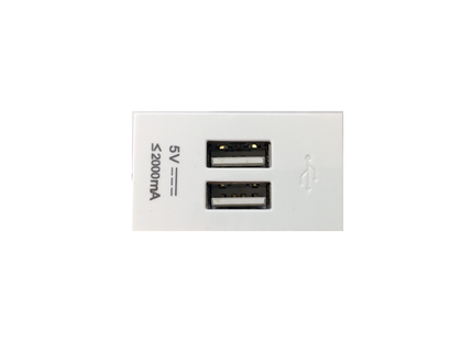 2 Port 2A 5V White Usb Socket