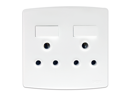 4X4 Double Switched Socket Outlet Econo