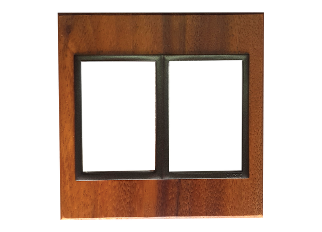 4 X 4 1+1 Lever Yoke Wood Grain