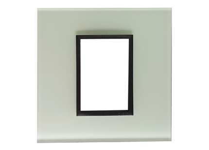 4 X 4 1 Lever Yoke White Glass