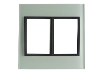 4 X 4 1+1 Lever Yoke White Glass