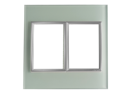 4 X 4 1+1 Lever Yoke White Glass