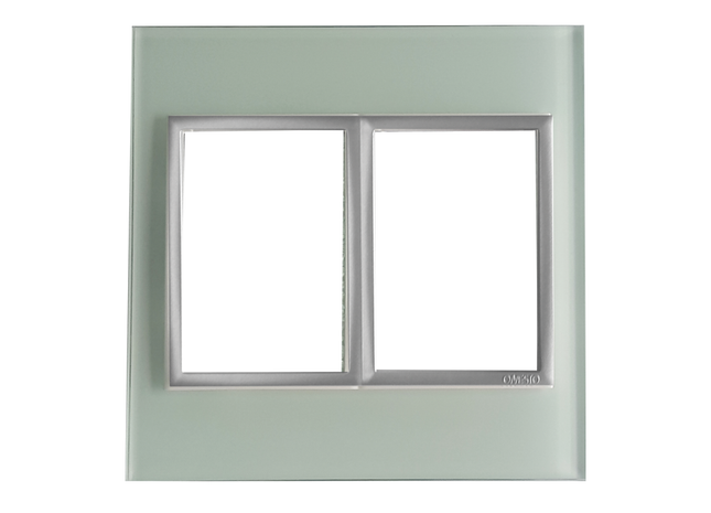 4 X 4 1+1 Lever Yoke White Glass