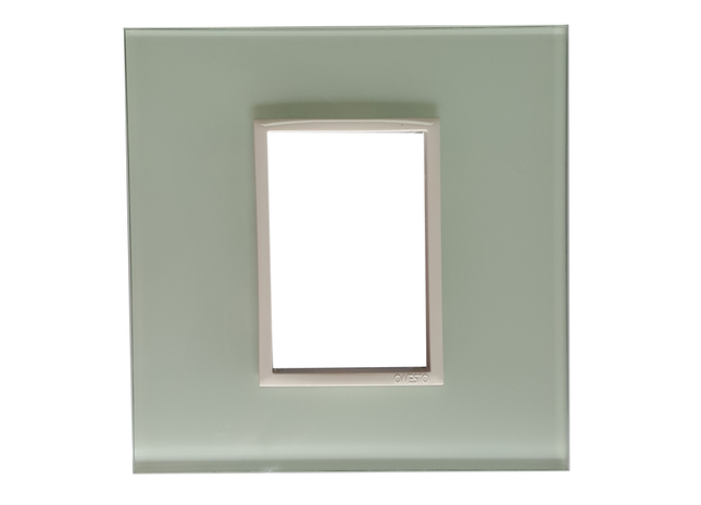 4 X 4 1 Lever Yoke White Glass
