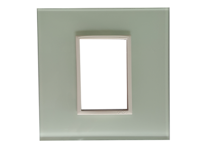 4 X 4 1 Lever Yoke White Glass