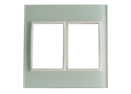 4 X 4 1+1 Lever Yoke White Glass