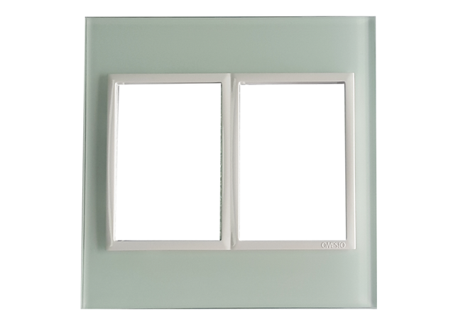 4 X 4 1+1 Lever Yoke White Glass