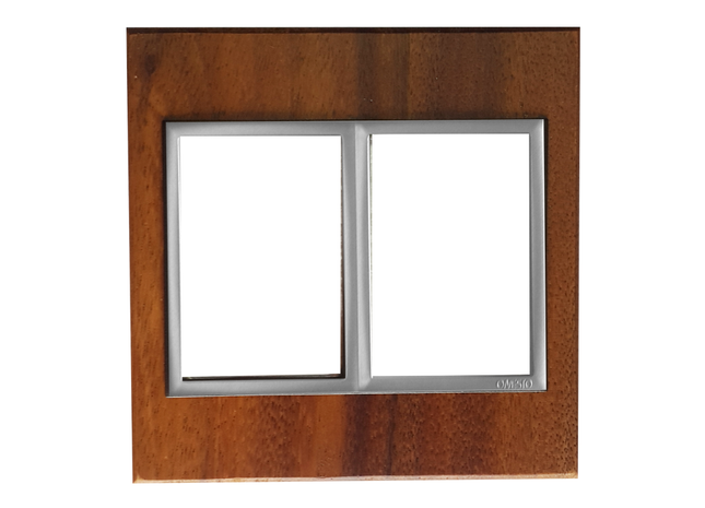 4 X 4 1+1 Lever Yoke Wood Grain