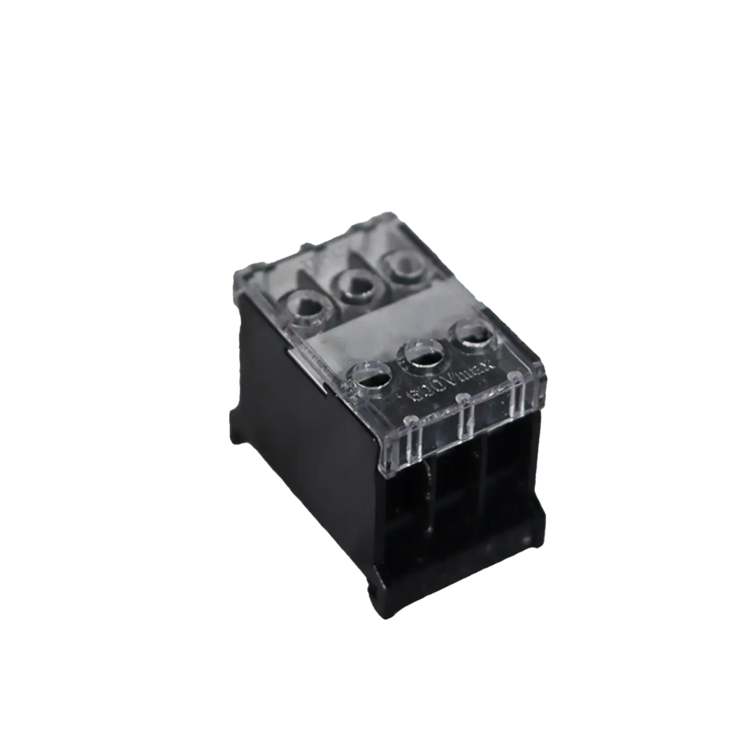 Din rail terminals with covers
